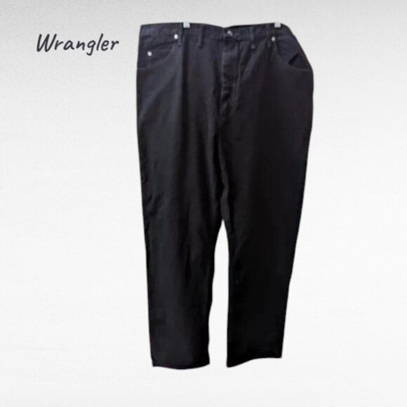 Wrangler Five Star Premium black denim relaxed fit jeans  Sz 44x32 - Picture 1 of 16